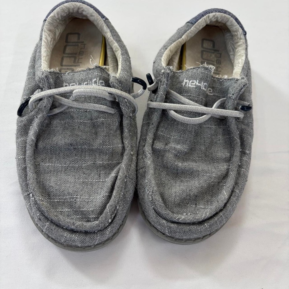 Kids Hey Dude Gray & Blue Slip-On Shoes US K13